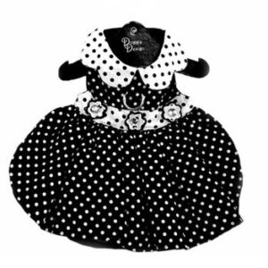 polka-dot-dog-dress-with-leash-black-white-3-300x300 Polka Dot Dog Dress - Black and White