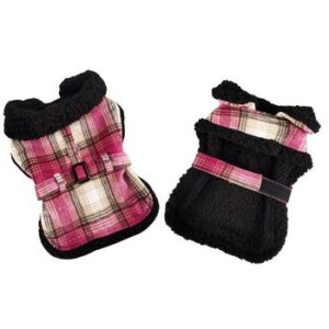 sherpa-lined-dog-harness-coat-hot-pink-tan-plaid-5087-300x300 Sherpa-Lined Dog Harness Coat - Hot Pink & Tan Plaid